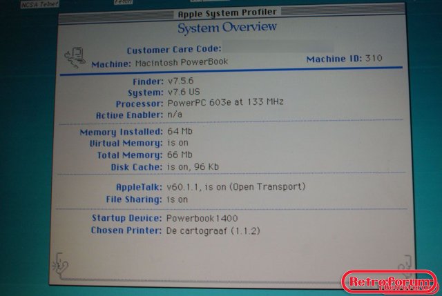 Macintosh Powermac 1400c/133 meer specs