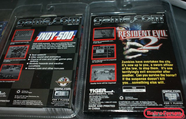 Indy 500 en Resident evil 2 voor Tiger Game.com (nieuw)